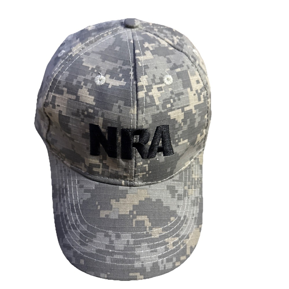 NRA Embroidered Military Style‎ Pixel Camo Hat Cap Adjustable
